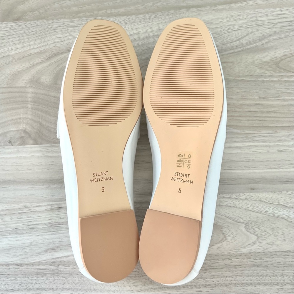 Stuart Weitzman Payson Leather Loafers | White | Size 5 - Picture 11 of 11